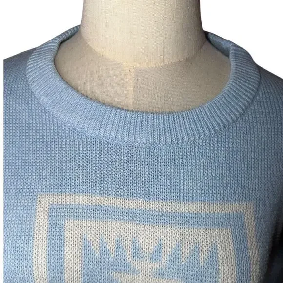 Pendleton Woolen Mills Light Blue Aztec Sweater Top Pullover Cotton Size Medium - Picture 8 of 11